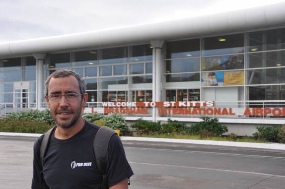 Chegando em St. Kitts, no Caribe